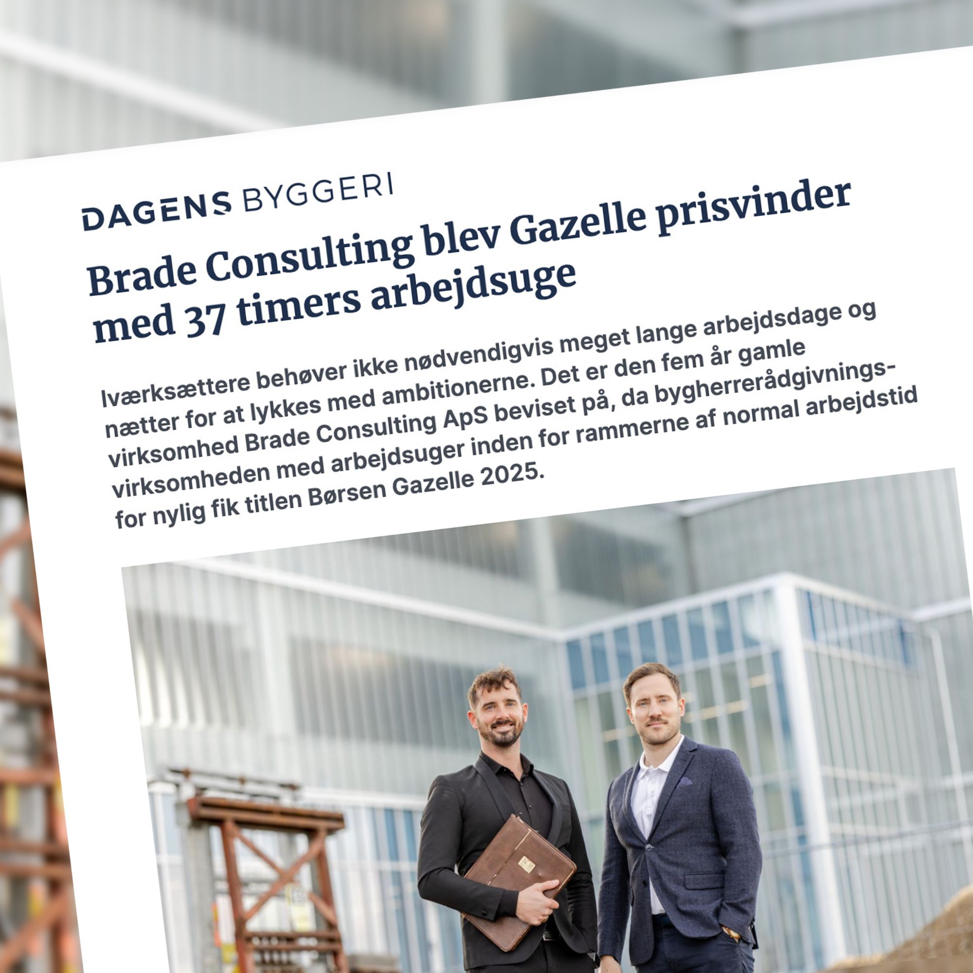 Brade Consulting blev Gazelle prisvinder med 37 timers arbejdsuge